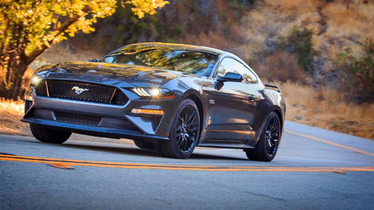 2018 Ford Mustang on the road.